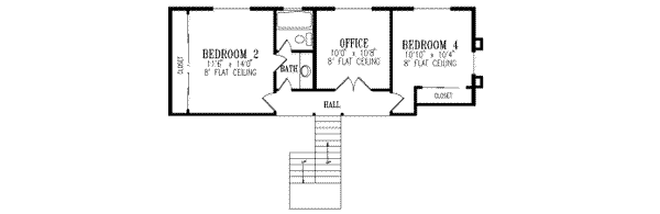 Architectural House Design - Adobe / Southwestern Floor Plan - Upper Floor Plan #1-482