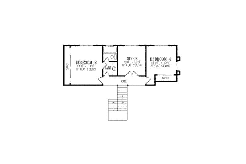 Home Plan - Floor Plan - Upper Floor for Adobe / Southwestern House Plan #1-482 - 3 bed, 2.5 bath