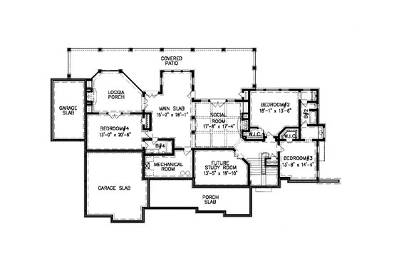 Floor Plan - Other Floor for Craftsman House Plan #54-449 - 4 bed, 3.5 bath