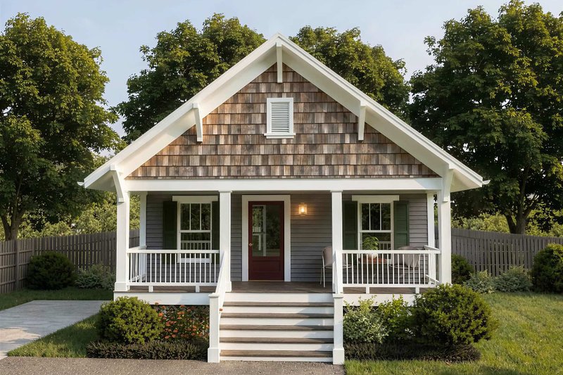 Home Plan - Exterior - Front Elevation 2 for Cottage House Plan #79-108 - 2 bed, 1 bath