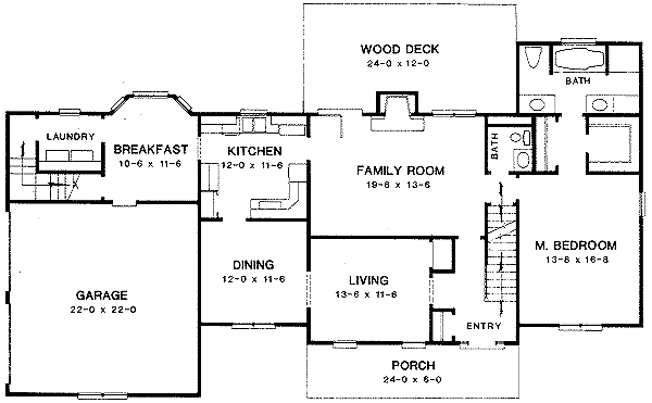 Colonial Floor Plan - Main Floor Plan #10-205
