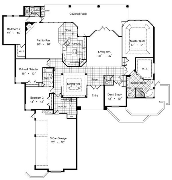 European Floor Plan - Main Floor Plan #417-406