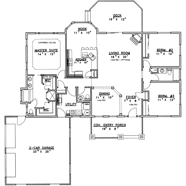 Dream House Plan - Floor Plan - Main Floor for Traditional House Plan #117-364 - 3 bed, 2.5 bath