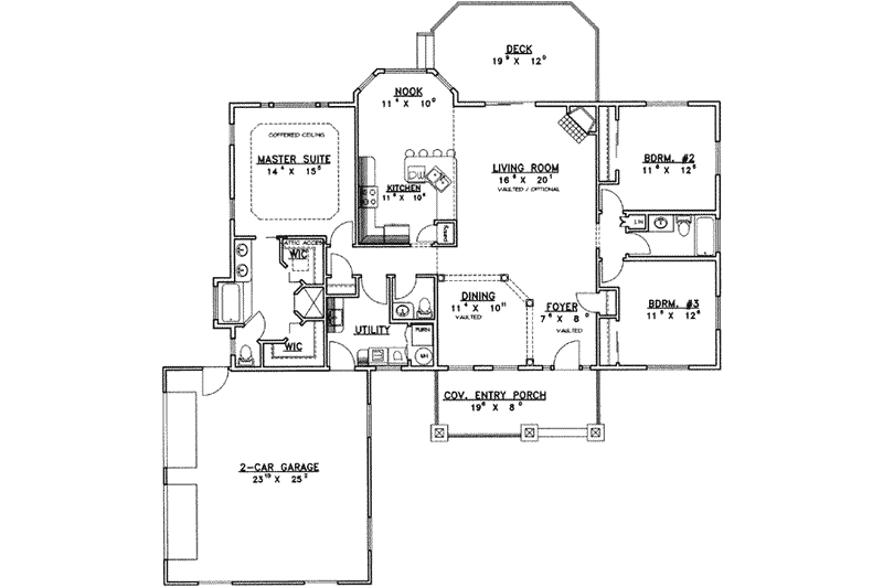 Dream House Plan - Floor Plan - Main Floor for Traditional House Plan #117-364 - 3 bed, 2.5 bath