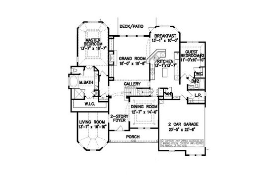 Floor Plan - Main Floor for Traditional House Plan #54-513 - 5 bed, 4 bath