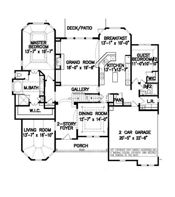 House Design - Traditional Floor Plan - Main Floor Plan #54-513