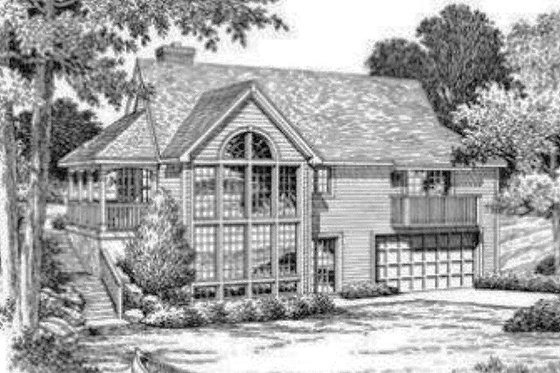 Exterior - Rear Elevation for Country House Plan #57-188 - 3 bed, 2 bath