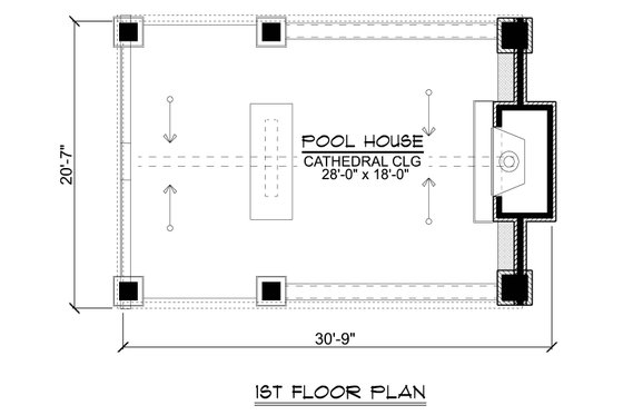 Floor Plan - Main Floor for Contemporary House Plan #1064-333, 0 bath