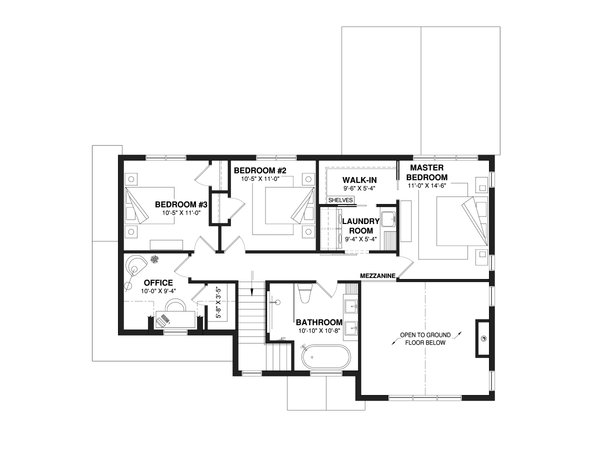 House Blueprint - Farmhouse Floor Plan - Upper Floor Plan #23-2820