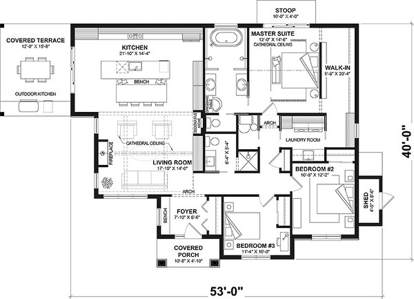 European Floor Plan - Main Floor Plan #23-2845
