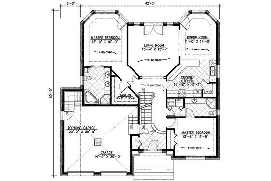 Floor Plan - Main Floor for European House Plan #138-115 - 2 bed, 2 bath