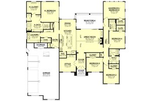 Floor Plan - Main Floor for Farmhouse House Plan #430-295 - 5 bed, 3.5 bath