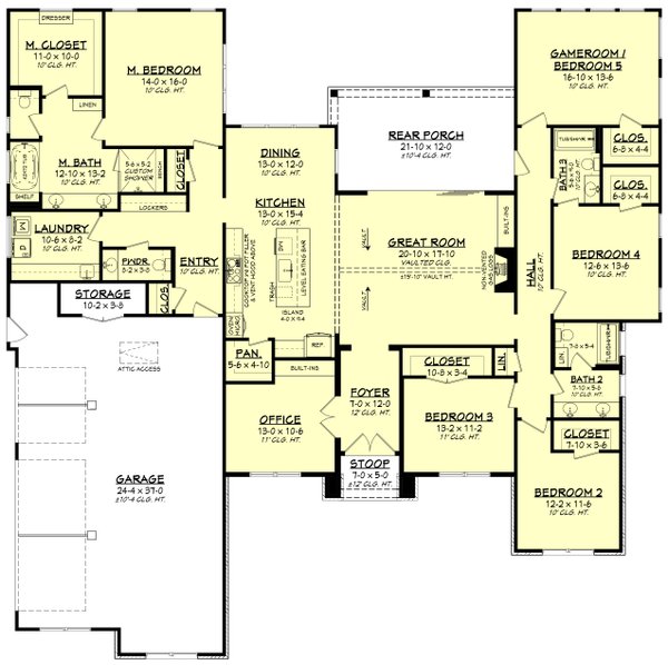 Home Plan - Farmhouse Floor Plan - Main Floor Plan #430-295
