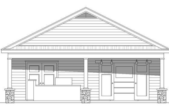 Exterior - Front Elevation 3 for Country House Plan #932-110, 0 bath