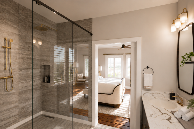 House Blueprint - Interior - Master Bathroom for Farmhouse House Plan #44-313 - 3 bed, 2 bath
