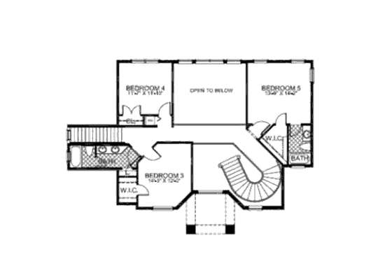 Floor Plan - Upper Floor for Mediterranean House Plan #420-233 - 5 bed, 4 bath