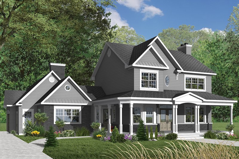 Home Plan - Exterior - Front Elevation 5 for Country House Plan #23-382 - 3 bed, 2.5 bath