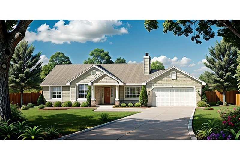 Home Plan - Ranch Exterior - Front Elevation Plan #58-156