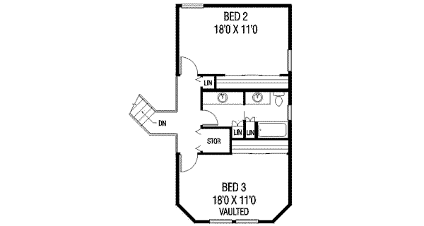 House Design - Traditional Floor Plan - Upper Floor Plan #60-315