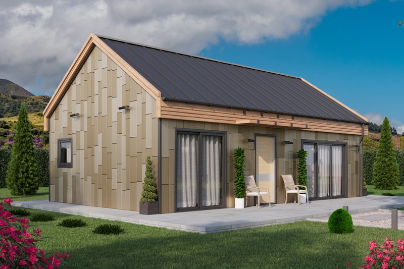 House Blueprint - Exterior - Other Elevation 1 for Contemporary House Plan #1106-1 - 2 bed, 1 bath