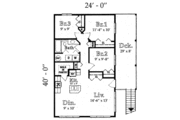 Tudor Style House Plan - 3 Beds 1 Baths 960 Sq/Ft Plan #409-1118 