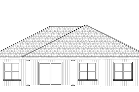 Exterior - Rear Elevation for Craftsman House Plan #938-100 - 3 bed, 2.5 bath
