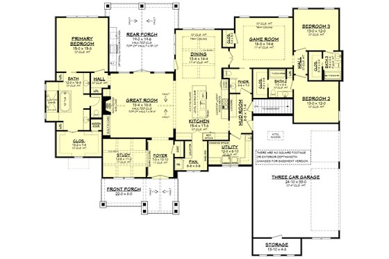 Floor Plan - Other Floor for Ranch House Plan #430-242 - 3 bed, 3.5 bath