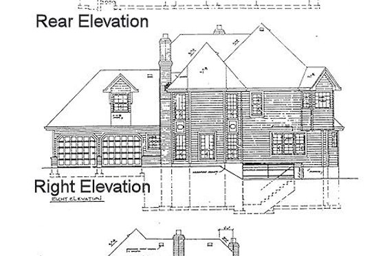 Exterior - Rear Elevation for Traditional House Plan #47-616 - 3 bed, 3 bath