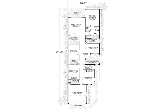 Floor Plan - Main Floor for Mediterranean House Plan #420-267 - 3 bed, 3 bath