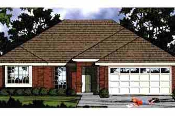 Exterior - Front Elevation for Traditional House Plan #40-155 - 3 bed, 2 bath