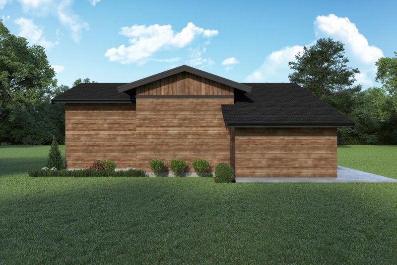 House Blueprint - Exterior - Rear Elevation for Traditional House Plan #1070-179 - 1 bed, 2 bath