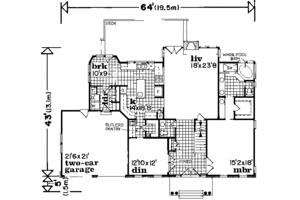 Floor Plan - Main Floor for Southern House Plan #47-635 - 4 bed, 2.5 bath
