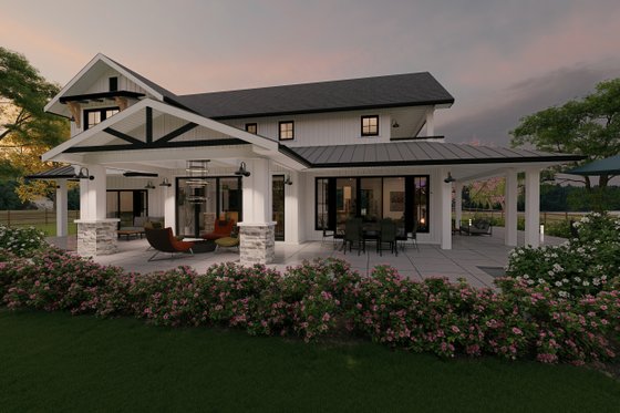 Exterior - Rear Elevation for Farmhouse House Plan #1101-2 - 5 bed, 5.5 bath