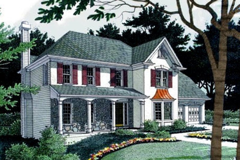 Architectural House Design - Farmhouse Exterior - Front Elevation Plan #56-153