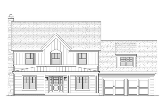 Exterior - Front Elevation 3 for Farmhouse House Plan #901-9 - 3 bed, 2.5 bath