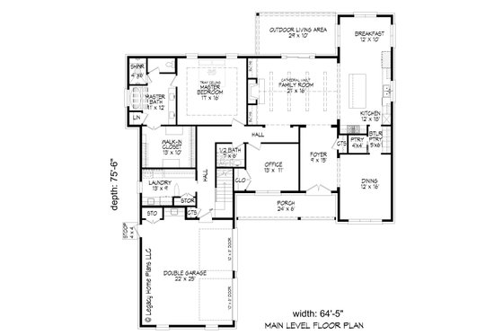 Floor Plan - Main Floor for European House Plan #932-698 - 3 bed, 3.5 bath