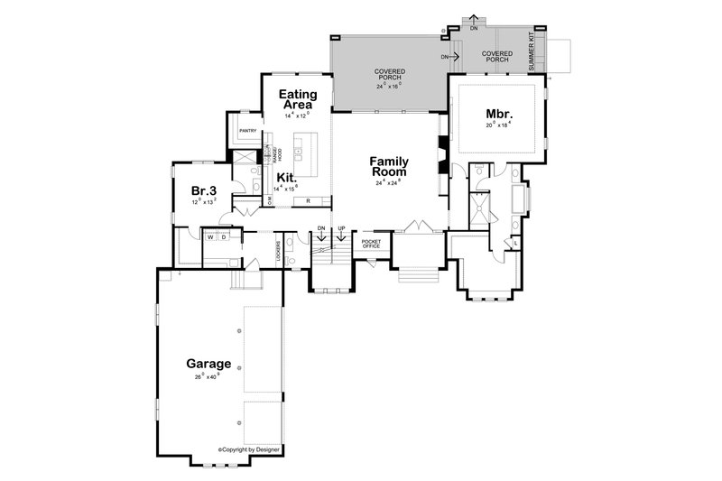 Dream House Plan - Floor Plan - Main Floor for Modern House Plan #20-2611 - 4 bed, 4.5 bath