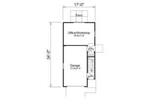 Floor Plan - Main Floor for Modern House Plan #57-280 - 1 bed, 1 bath