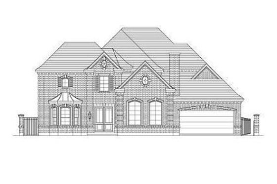 Exterior - Front Elevation for European House Plan #411-849 - 6 bed, 5 bath
