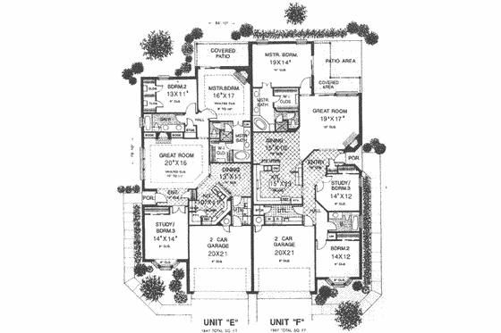 Floor Plan - Main Floor for Tudor House Plan #310-468 - 3 bed, 2 bath