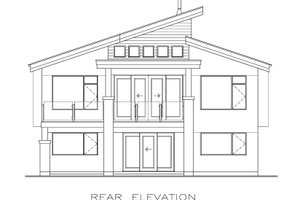 Exterior - Rear Elevation for Contemporary House Plan #1100-18 - 2 bed, 2 bath