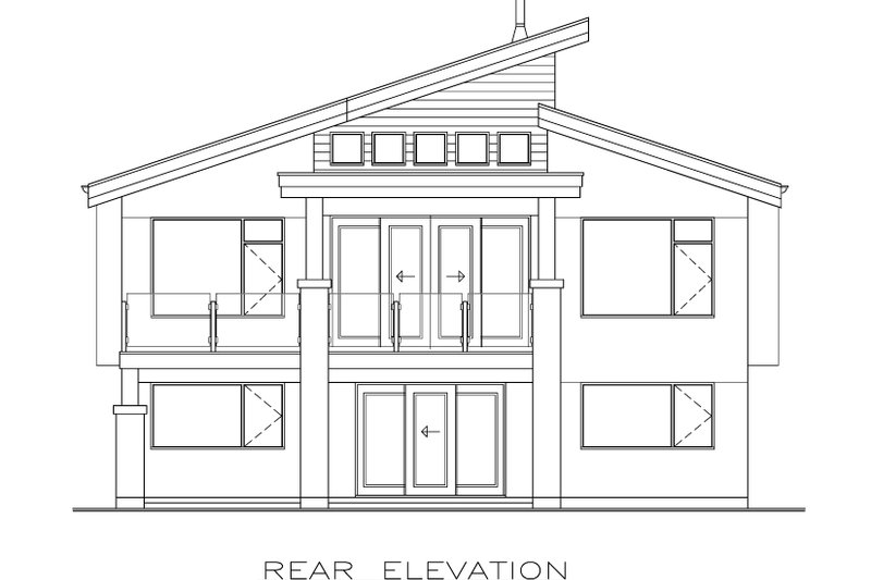 House Plan Design - Exterior - Rear Elevation for Contemporary House Plan #1100-18 - 2 bed, 2 bath