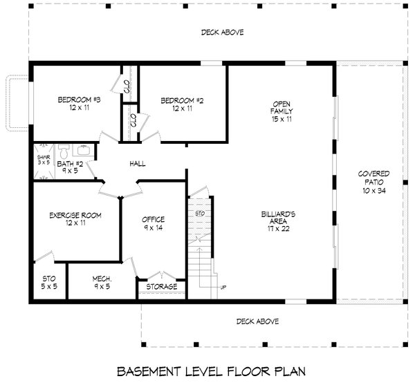 House Blueprint - Floor Plan - Lower Floor for Country House Plan #932-1440 - 3 bed, 2.5 bath