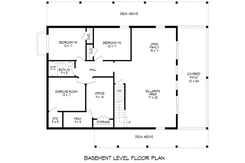 House Blueprint - Floor Plan - Lower Floor for Country House Plan #932-1440 - 3 bed, 2.5 bath