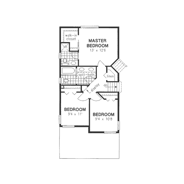 Traditional Floor Plan - Upper Floor Plan #18-9241