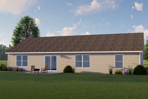 Exterior - Rear Elevation for Ranch House Plan #1064-46 - 3 bed, 2 bath