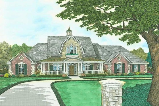 Exterior - Front Elevation for Farmhouse House Plan #310-239 - 4 bed, 3.5 bath