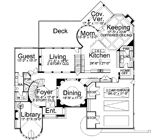 Home Plan - European Floor Plan - Main Floor Plan #119-221