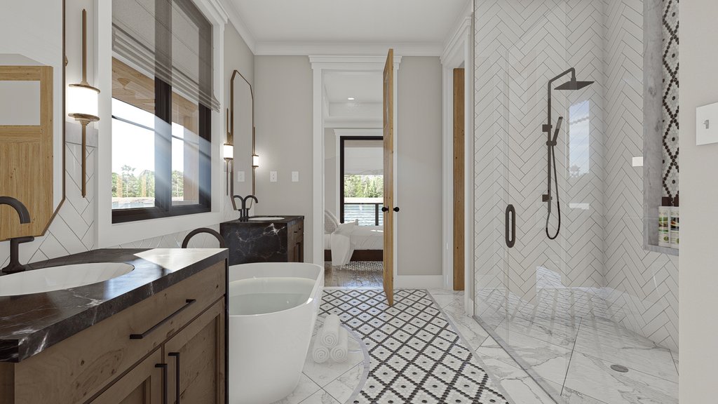 Interior - Master Bathroom for Cottage House Plan #455-811 - 1 bed, 1.5 bath