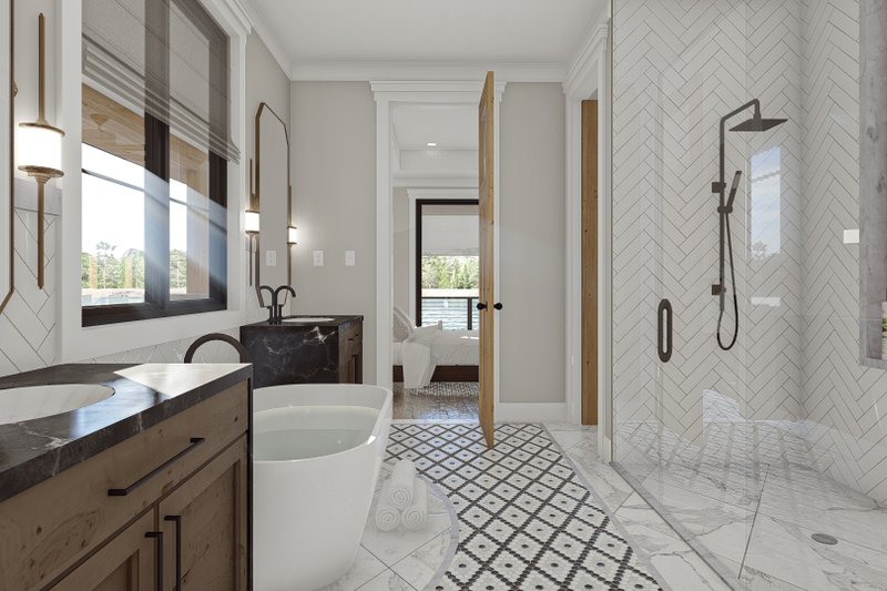 Architectural House Design - Interior - Master Bathroom for Cottage House Plan #455-811 - 1 bed, 1.5 bath
